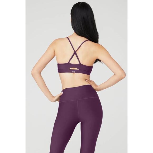 Alo Yoga Airlift Intrigue Bra + High-Waist Airlift Leggings Dark Plum Sz M Set - Picture 10 of 16
